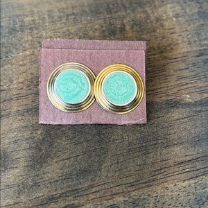 Vintage Gold and Green Earrings